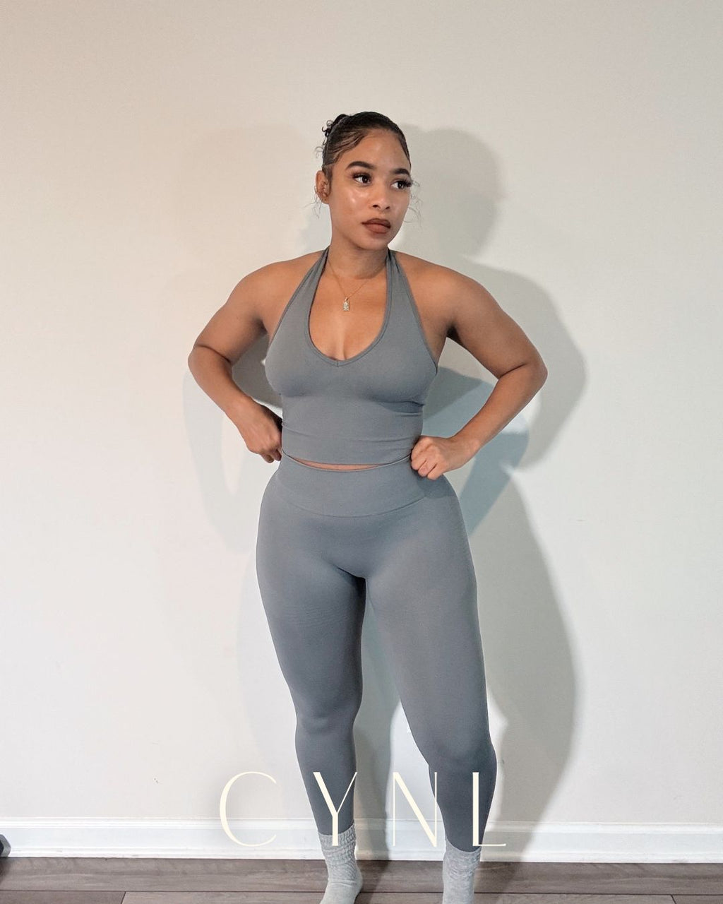 THE STORI DELUX SET 3PC SET-**WITH SHORTS**  (JACKET + CROPPED TANK + HIGH WAISTED LEGGING)