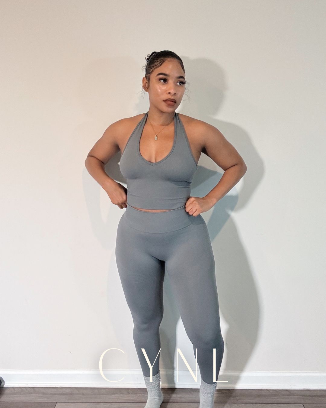 THE STORI DELUX SET 3PC SET-**WITH SHORTS**  (JACKET + CROPPED TANK + HIGH WAISTED LEGGING)