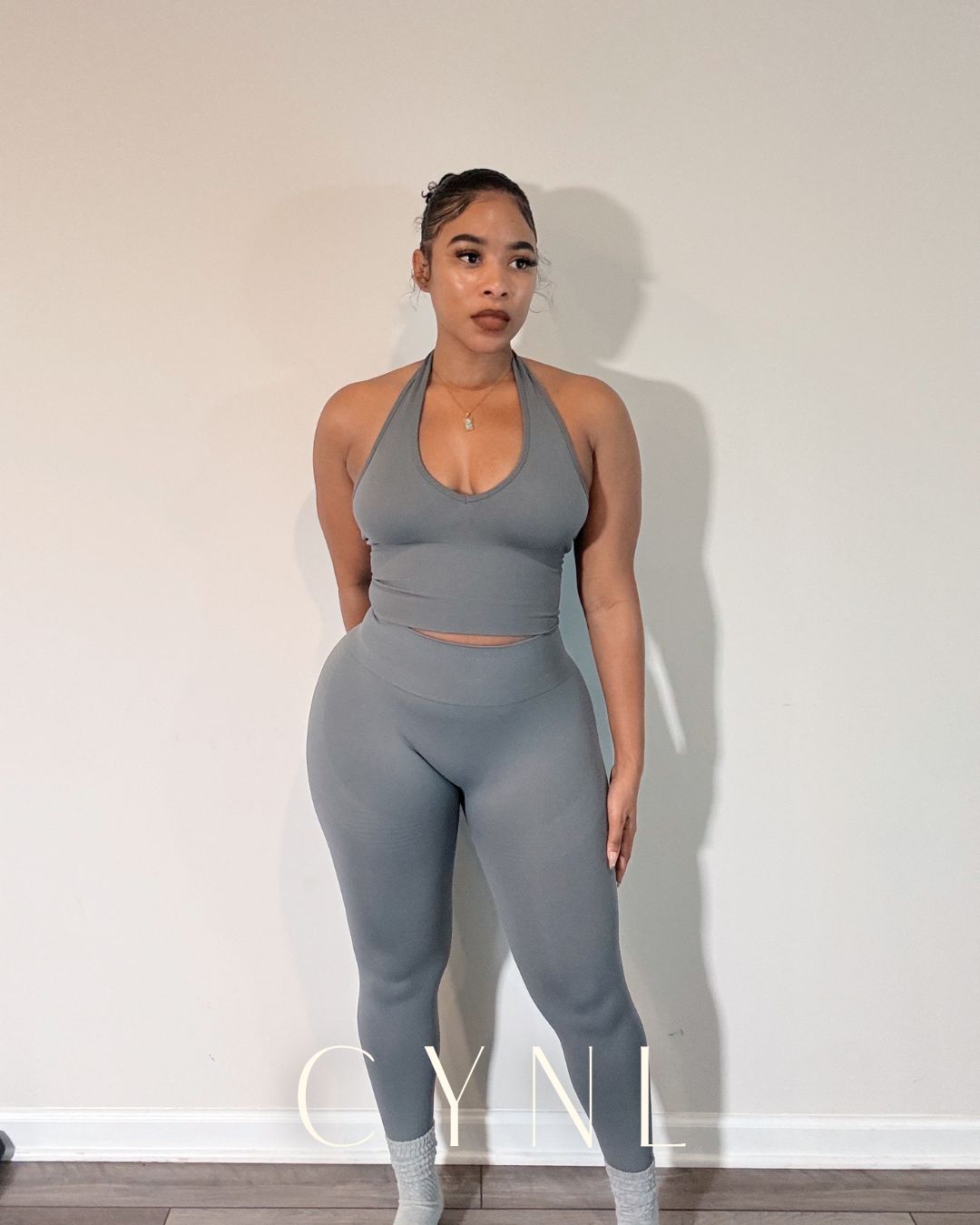 THE STORI DELUX SET 3PC SET-**WITH SHORTS**  (JACKET + CROPPED TANK + HIGH WAISTED LEGGING)