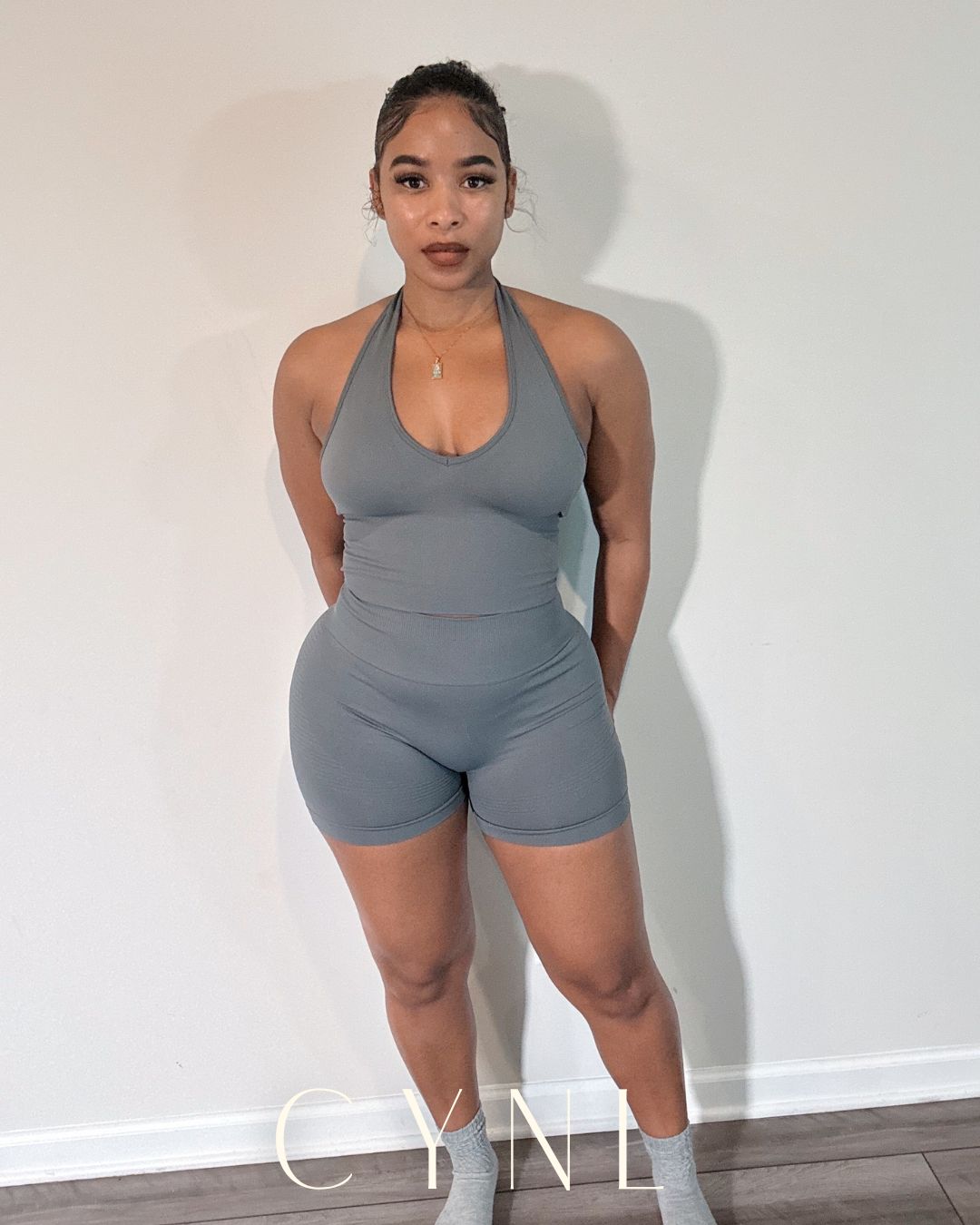 THE STORI DELUX SET 3PC SET-**WITH SHORTS**  (JACKET + CROPPED TANK + HIGH WAISTED SPORTS SHORTS) (Copy)