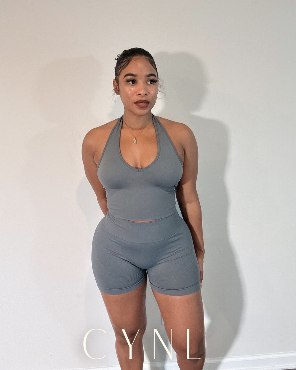 THE STORI DELUX SET 3PC SET-**WITH SHORTS**  (JACKET + CROPPED TANK + HIGH WAISTED SPORTS SHORTS) (Copy)