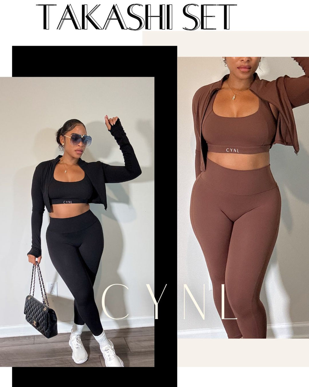 TAKASHI 3PC SET-  (JACKET + SPORTS BRA + HIGH WAISTED LEGGING)